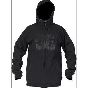 Vintage DC Men's 5K Spectrum Softshell 11 Hooded Black Snowboarding Jacket XL